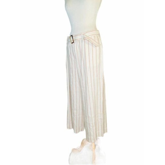 J. jill Linen Wide Leg Pants Culottes in Barleymult Color Linen Blend Medium NWT - Picture 4 of 14